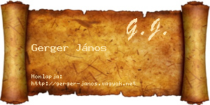 Gerger János névjegykártya