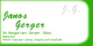 janos gerger business card